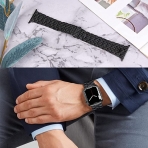 JOYOZY Apple Watch Ultra Paslanmaz elik Kay(49mm)- Black Stripes