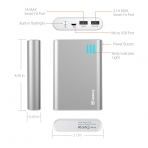 Jackery Giant+ Premium kili USB Tanabilir Batarya (12000 mAh)-Silver