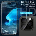 JeTech Apple iPhone 15 Pro Max effaf Kamera ve Cam Ekran Koruyucu (4 Adet)-Black
