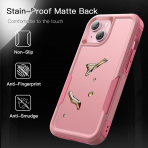 JeTech Rugged iPhone 15 Mat Klf -Pink