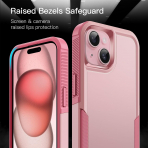 JeTech Rugged iPhone 15 Mat Klf -Pink