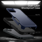 JeTech Rugged iPhone 15 Mat Klf -Navy