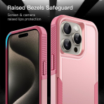 JeTech Rugged iPhone 15 Pro Mat Klf -Pink