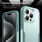 JeTech Rugged iPhone 15 Pro Mat Klf -Mint Green