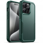 JeTech Rugged iPhone 15 Pro Mat Klf -Midnight Green