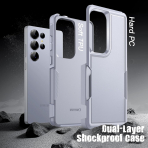 JeTech Samsung Galaxy S25 Ultra Rugged Mat K�l�f -Titanium Silverblue