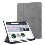 Juqitech iPad Pro Kalem Blmeli Klf (12.9 in)-Grey