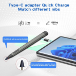 JvKzaen Microsoft Surface Uyumlu Stylus Kalem-Grey