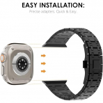 KADES Apple Watch Ultra 3 49mm Paslanmaz �elik Kay�� -Black 