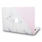 KECC MacBook Air Kapak Klf (Retina 13.3 in)(2018)-White Marble with Pink