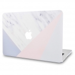 KECC MacBook Air Kapak Klf (Retina 13.3 in)(2018)-White Marble with Pink Grey