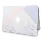 KECC MacBook Air Kapak Klf (Retina 13.3 in)(2018)-White Marble with Pink Grey