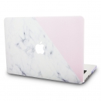 KEC MacBook Pro Retina Marble Klf (13 in)-White Marble with Pink