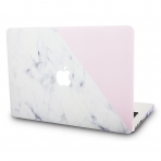 KEC MacBook Pro Retina Marble K�l�f (13 in�)-White Marble with Pink