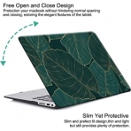 KEROM MacBook Air M2 Sert Kapakl Klf (13.6 in)(2022)-Green Leaves
