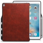 KHOMO iPad Pro Kalem Blmeli Klf (12.9 in)-Leather Brown