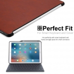 KHOMO iPad Pro Kalem Blmeli Klf (12.9 in)-Leather Brown