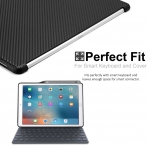 KHOMO iPad Pro Kalem Blmeli Klf (12.9 in)-Carbon Fiber