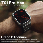 KORDIZ T01 Pro Max Apple Watch Ultra 4 Kay��-Silver