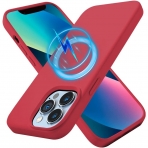 Kimguard Silikon Manyetik iPhone 13 Pro Max Klf-Red