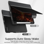 KingBlanc Deri iPad Pro Kalem Blmeli Klf (11 in)(4.Nesil)-Black