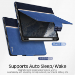 KingBlanc Deri iPad Air Klf (11 in)(6.Nesil)-Navy Blue