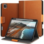 KingBlanc Deri iPad Pro Standl Klf (12.9 in)(6.Nesil)-Brown