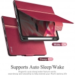 KingBlanc Deri iPad Pro Standl Klf (12.9 in)(6.Nesil)-Rose Red