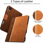 KingBlanc iPad Pro 13 �n� M5/M4 Uyumlu Deri K�l�f-Brown