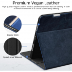 KingBlanc iPad Pro 13 �n� M5/M4 Uyumlu Deri K�l�f-Navy Blue