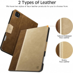 KingBlanc iPad Pro 13 �n� M5/M4 Uyumlu Deri K�l�f-Beige Camel 