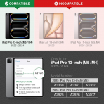 KingBlanc iPad Pro 13 �n� M5/M4 Uyumlu Deri K�l�f-Black Gray
