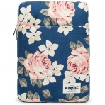 Kinmac Laptop Sleeve Kanvas anta (15-15.6 in)-Blue Rose