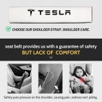 LANFAT Tesla Uyumlu Emniyet Kemeri Koruyucu Klf-White