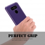 LK LG G6 Yumu�ak Deri Silikon Koruyucu K�l�f-Purple
