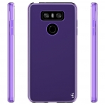 LK LG G6 Yumuak Deri Silikon Koruyucu Klf-Purple