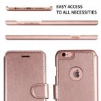 LUPA Apple iPhone 6 / 6S Slim Czdan Klf-Rose Gold