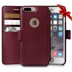 LUPA Apple iPhone 8 Plus Slim Czdan Klf-Burgundy