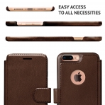 LUPA Apple iPhone 8 Plus Slim Czdan Klf-Dark Brown