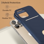 LUPA Legacy Serisi iPhone 13 Pro Czdan Klf-Midnight Blue