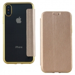 Lontect Apple iPhone X Deri C�zdan K�l�f-Gold