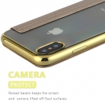 Lontect Apple iPhone X Deri C�zdan K�l�f-Gold