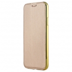 Lontect Apple iPhone X Deri C�zdan K�l�f-Gold