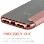 Lontect Apple iPhone X Deri C�zdan K�l�f- Rose Gold