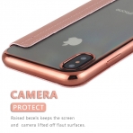 Lontect Apple iPhone X Deri Czdan Klf- Rose Gold