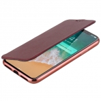 Lontect Apple iPhone X Deri C�zdan K�l�f- Rose Red