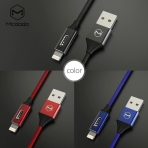 MCDODO Indicator Flash LED Lightning USB Data Kablo-Red
