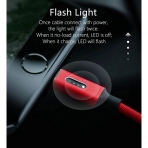 MCDODO Indicator Flash LED Lightning USB Data Kablo-Red