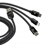 MCDODO Lightning/Micro USB/Type-C arj ve Senkron Kablosu-Black