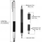 MEKO Precision Serisi Disc Stylus Kalem (2 Adet)-Black-Silver